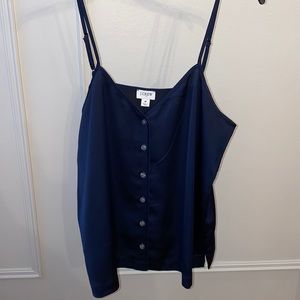 J Crew blue silky spaghetti strap top